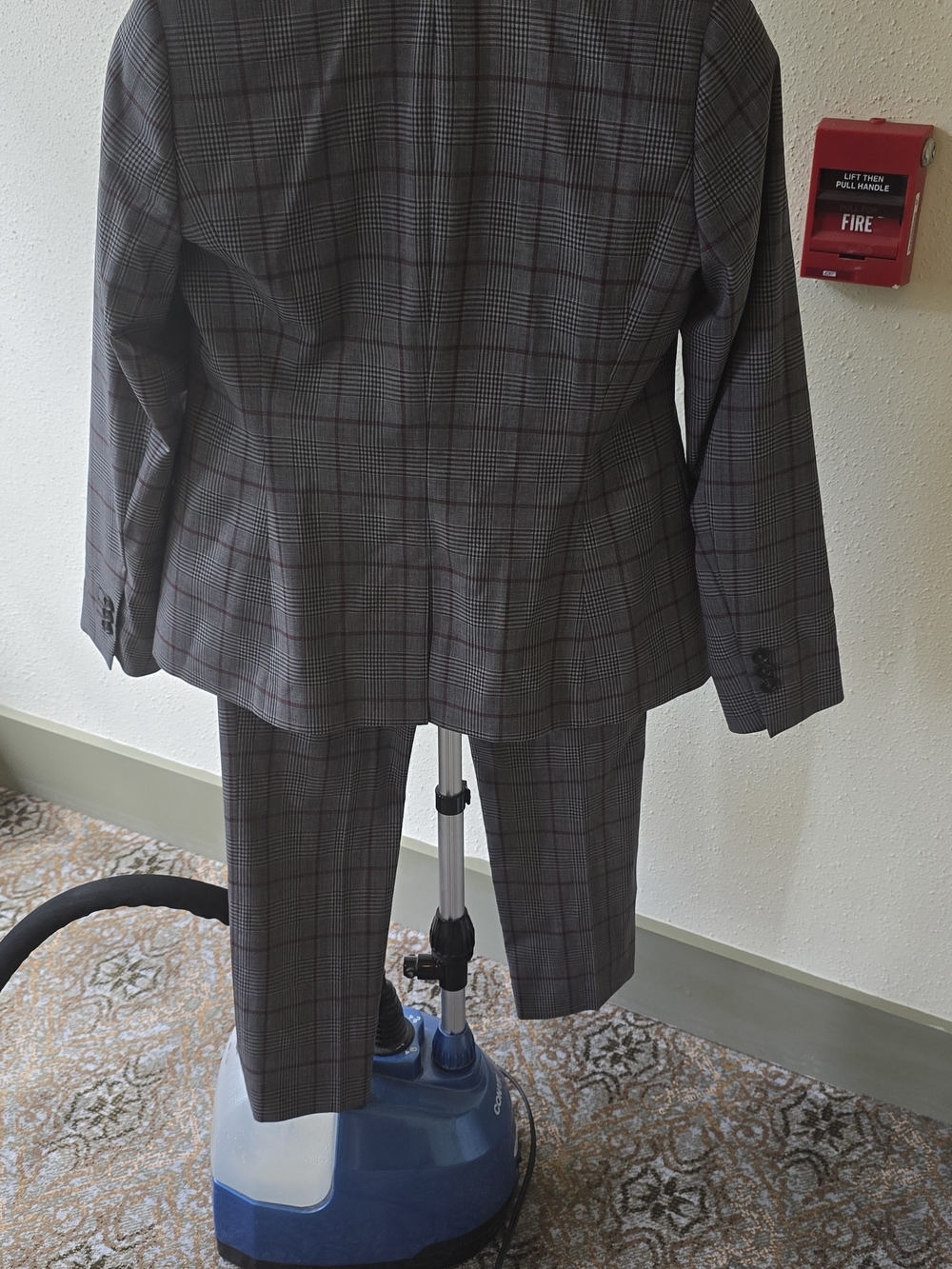Gray Plaid Two-Piece Suit Blazer & Pants - Picture 2 of 9